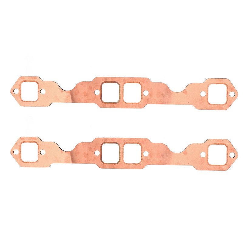 2pcs Square Port Copper Plating​ Header Exhaust Gaskets Reusable Fit