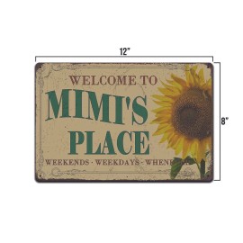 DRD&M Mimi's Place Vintage Style Sign with Sunflower Grandma Grandmother Welcome Gift