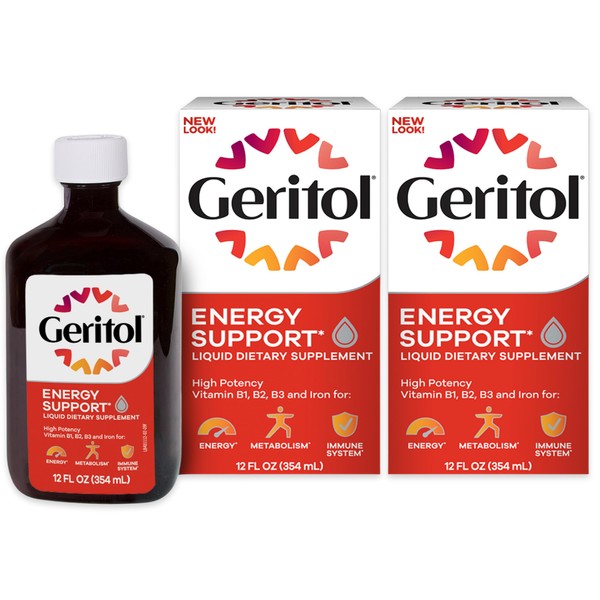 Geritol Liquid Vitamin and Iron Supplement, Energy Support, Contains High