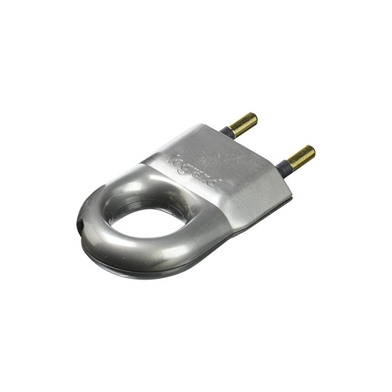 Legrand 6A Male Plug without Earth with Ring Extraction, grey,