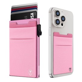 TOYFID Kreditkarteninhaber mit Münzfach, RFID-Schutz Pop-Up Wallet, Herren-Geldbörse, Mini-Geldbörse, Minimalist und Geldbörse auf der Rückseite des Handys