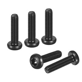 DTGN M4x16mm Pan Head Torx Security Screw - 80Pack - Good for Machinery - Carbon Steel Button Head Torx Bolt Star Drive Security Fasteners - Black