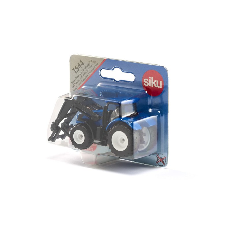 siku 1544, New Holland Tractor with Pallet Fork and Pallet,