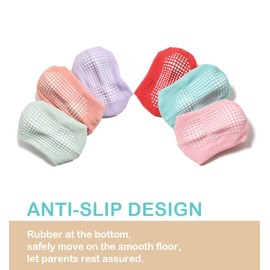 14 Pairs Baby Non Slip Toddler Socks, Soft Cotton Kid Crew Socks For 0-12 Months/1-3/3-5/ Years Old Boys Girls Kids Children Breathable Infant Ankle Socks with Grips For Baby Boy Girl