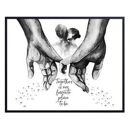 Love Wall Decor - Better Together Couple Wall Decor - positive Quotes Wall Decor - Bridal Shower Decorations - Wedding Gifts - Black and White Bedroom Decor, Living room Wall Art - Inspirational quote