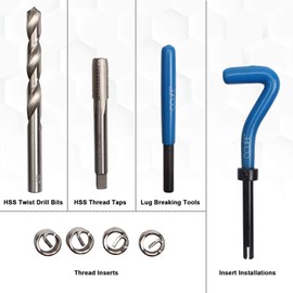 CCLIFE Helicoil Thread Repair Tool Kit M5/M6/M8/M10/M12/M14/M16, Size:M10 X 1,25