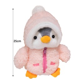 CHUNLINLAODA Penguin Cuddly Toy 25 cm Penguin Cuddly Toy, Penguin Plush Toy, Cute Cuddly Toy Plush Penguin with Hat, Plush Penguin Gifts for Girls and Boys (Pink)