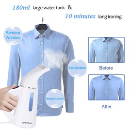 MASTEAM Handheld Steamer for Clothes Wrinkle Removes,Garment Steamer for Hat,1.5lbs Lightly,40s Fast Heat-up,8 FT Power Cord,800W, for Home and Travel with Automatic Shut-Off Safety Protection (White)