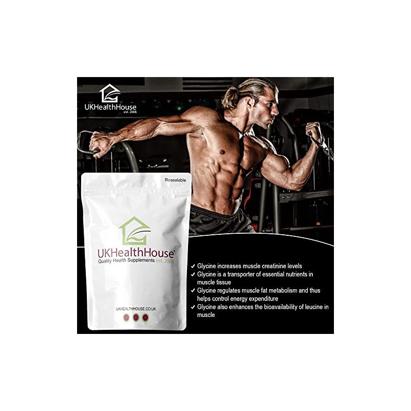 UKHealthHouse Glycine Powder 2.5kg - Anti Inflammatory Sleep Aid -