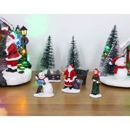Toyland® Mini Resin Christmas Collectible Ornament - Village Scene Accessories - Christmas Figures (7pc Christmas Scene 10cm x 4cm)