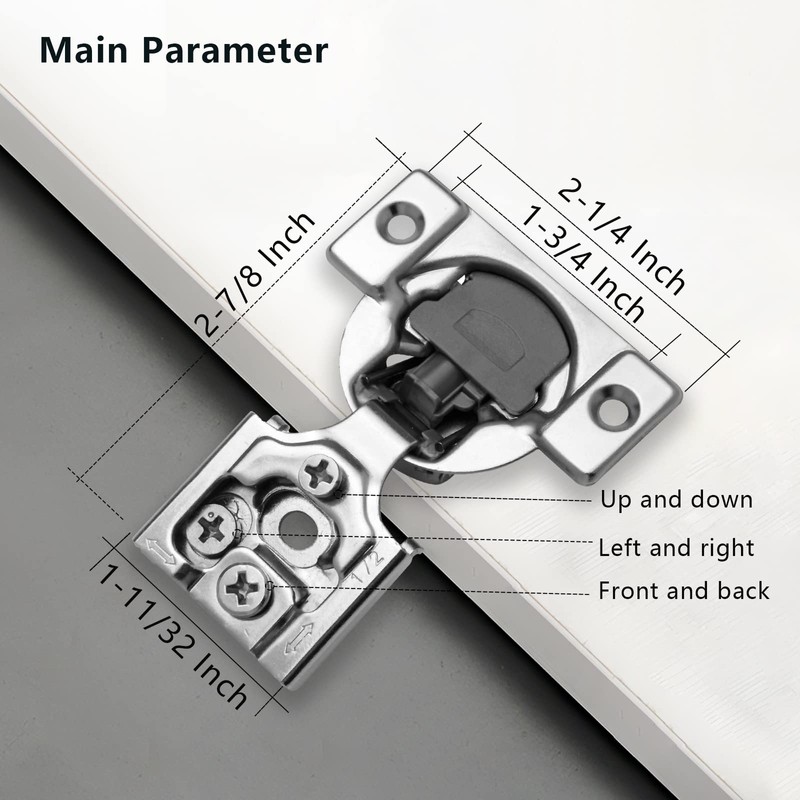 Redunest 1/2 Inch Overlay Soft Close Cabinet Hinges, 2 Pack