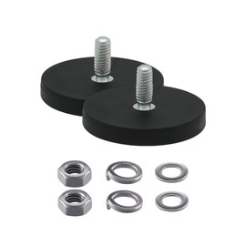Mikankawa Magnetic Suction Cup M4/M6 Screws, For Fixing Equipment, Neodymium Magnets, Rubber Coating, With Parts, Diameter 1.7 inches (43 mm), LED Work Light, Camera, Car Roof, Vertical Tensile Force