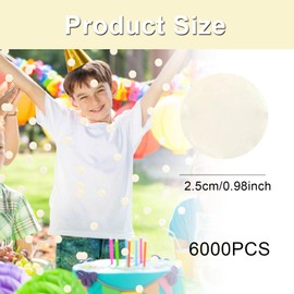 iwiio 6000Pcs Lvory White Confetti 1 Inch Round Tissue Wedding Confetti Biodegradable Confetti White Lvory Round Table Confetti for Balloons, Birthday, Baby Shower, Wedding, Anniversary