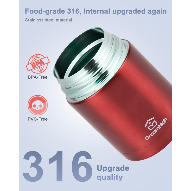 Dreamhigh® Thermal Food Container, 800 ml, Stainless Steel Food Warming