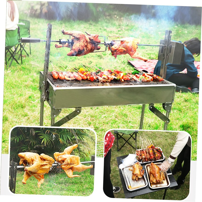 Mipcase 2Pcs Barbecue Skewers Durable BBQ Needles for Chicken Easy