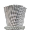 Metallic Solid Silver Party Straws, Disposable Durable Silver Paper Drinking