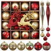 Kssvzz Set of 40 Christmas Baubles Plastic Red Gold Christmas