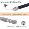 WADY 6Pcs Phillips Magnetic Screwdriver Bit Set, S2 Steel Anti-Slip