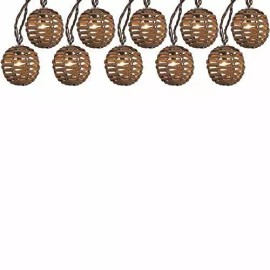 Portfolio 8.8-ft 10-Light Bamboo-Shade Plug-in Globe String Lights