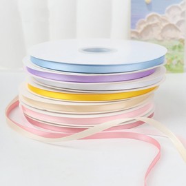 100 Yards Satin Ribbon Pink, 6mm Double Sided Ribbon Gift Ribbon Decorative Ribbon Silk Ribbon Double Satin Ribbon Satin Ribbon for Wedding Birthday Party Decoration, Gift Wrapping, Crafts