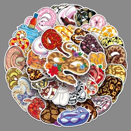 LYLSDSB Snake Stickers Pack of 50 Cute Cartoon Animal Stickers for Laptop Water Bottles Skateboard Bicycle Computer Snowboard Luggage Car Vinyl Waterproof Snake Stickers for Teenagers Children