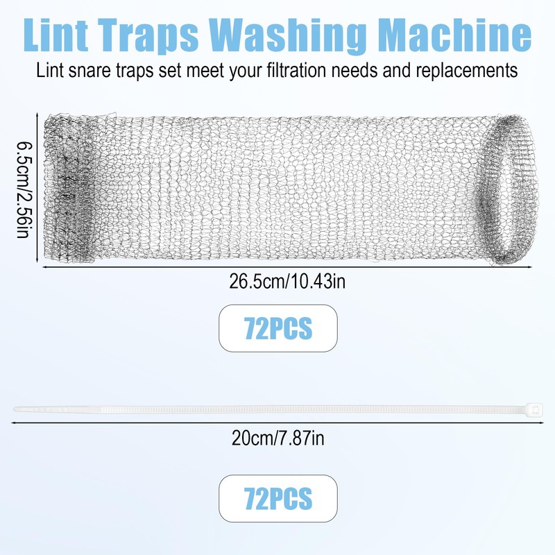 Afcabakila 72 Pieces Washing Machine Lint Trap – Stainless Steel