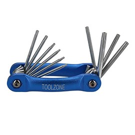 AB Tools 10pc Folding Torx Star Key Set Aluminium Frame T6 - T30 Security Torx Pocket Size