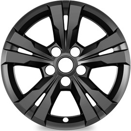 Paanlok 4-Pack 17 Wheel Skins Hubcaps for 2010-2017 Chevy Equinox | OEM Alloy Wheel Replacement Covers | Snap-On ABS PC Anti-Rust Rim Protector | Factory Fit Only (Gloss Black)