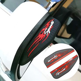 Voroly ​2 Pcs Side Mirror Rain Guard Universal Flame Sports Rubber Side Mirror Rain Shield Cover Rearview Mirror Visor Guard for Most Car, Truck and SUV