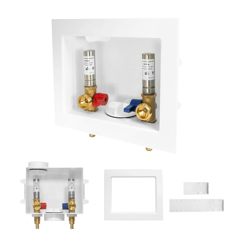 2-PACK GUOFIS Washing Machine Outlet Box with Stainless Steel Hammer