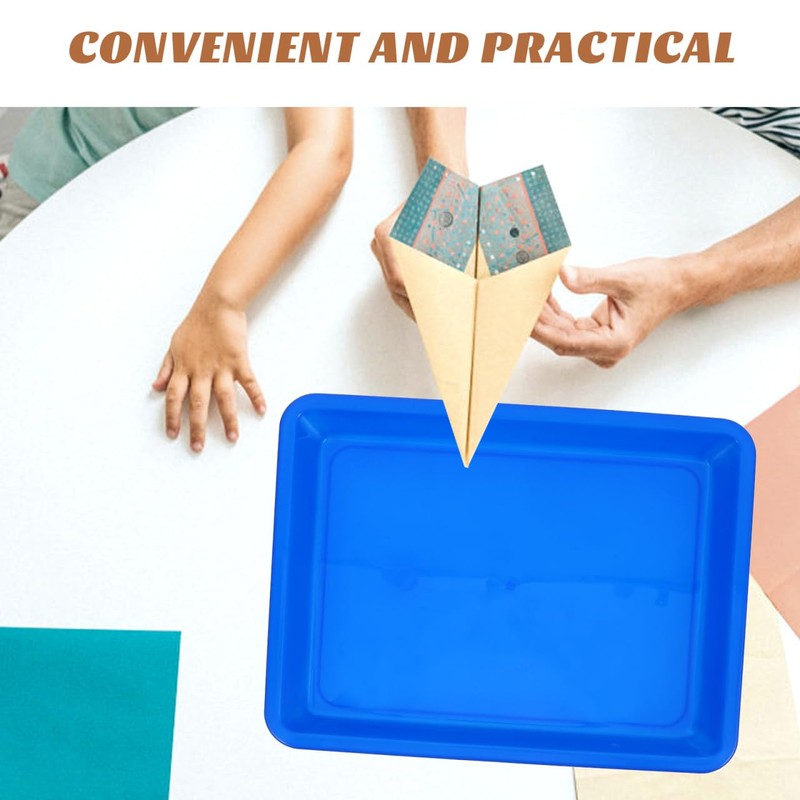 Operitacx 4pcs Plastic Trays for Classroom, Small Rectangular Organizing Art