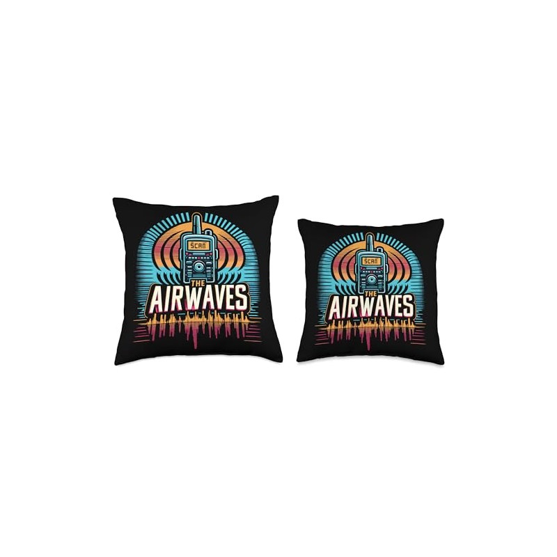Scan The Airwaves Graphic Throw Pillow, 16x16, Multicolor