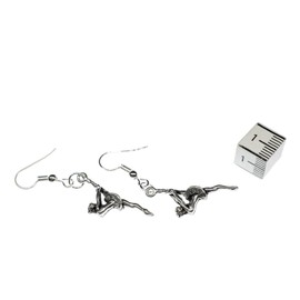 Miniblings Ballerina Earrings Ballet Dancer Dance Ballet Dancer Prima Silver - Handmade Fashion Jewellery I Earrings Silver Plated, Metal, No Gemstone