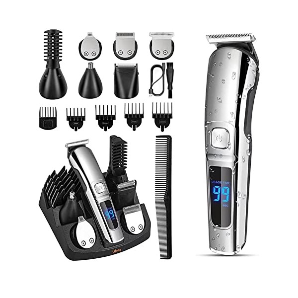 Hair Clippers, ABS and Stainless Steel Hair Clipper Set Beard