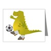 Note Cards (20 Pack) Dinosaur Playing Soccer