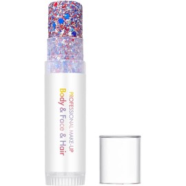 Barra De Purpurina Corporal Brillo Patriótico Rojo, Y Azul Purpurina para el Rostro y Cabello para Desfiles, Festivales, Partidos de Fútbol, Conciertos, Chicas, Mujeres, Hombres