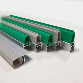 Hand Protector Collection for Tempered Glass Doors / Aluminum + Rubber A-100/1980mm/Grey 10ea