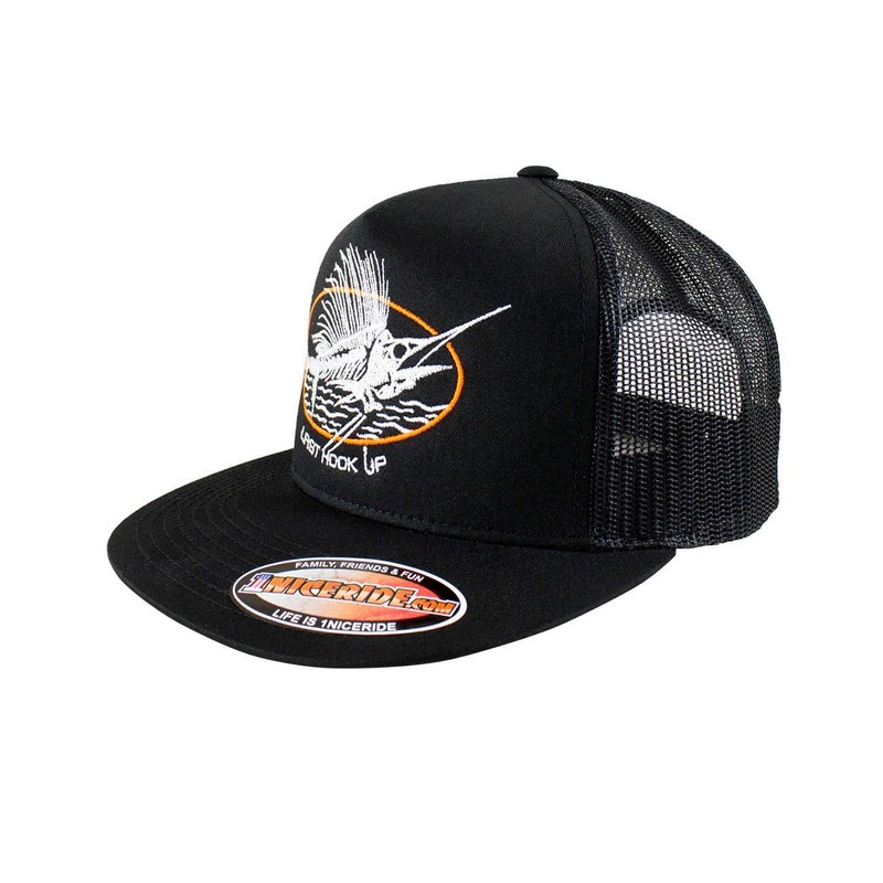 Last Hook UP Trucker Classic Snapback Trucker Baseball Hat Black