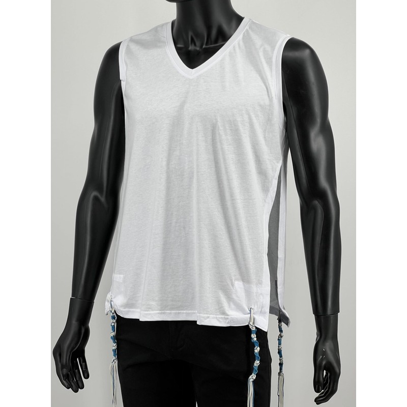 Adult Tzitzit T Shirt with Kosher Blue Tekhelet Tzitzis Tassels