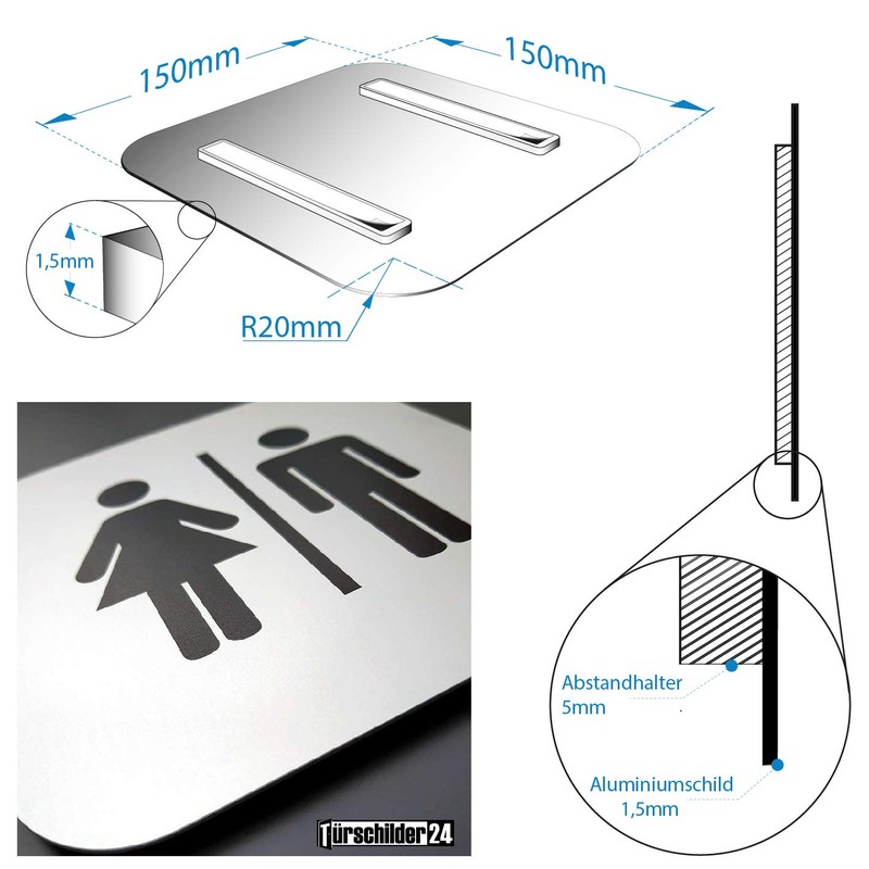 Kinekt3d Guide Systems Signs Made of 1.5 mm Aluminium Solid