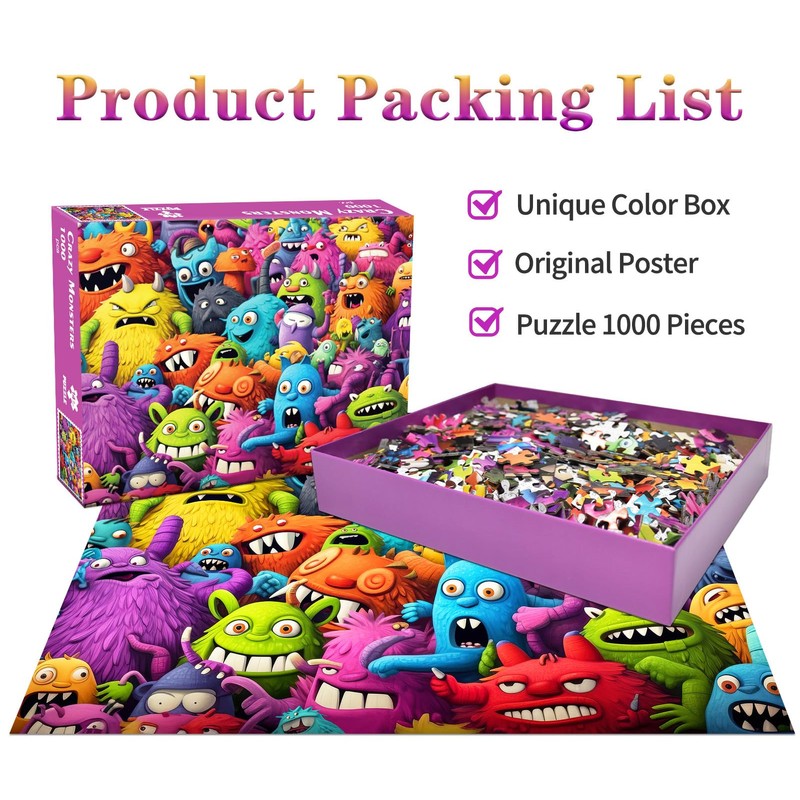 Puzzle 1000 Pieces, Puzzle for Adults, Impossible Puzzle, Colourful Tile