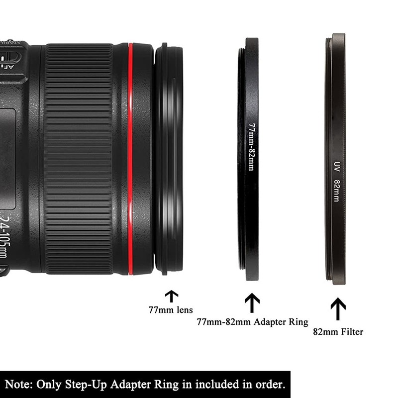 77mm-82mm Step Up Ring(77mm Lens to 82mm Filter, Hood,Lens Converter