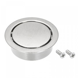 uxcell Finger Flush Pull Handle Outer Dia. 42mm/1.65" Brushed Silver with Screw