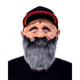 Zagone Studios Virgil Old man mask with attached basball cap and grey beard