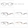 LIGOES Small Oval Glasses Frame Metal Glasses for Office Lady
