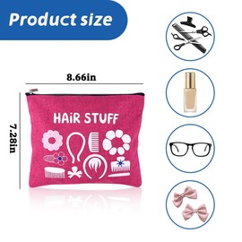 Hair Stuff Makeup Bag Travel Cosmetic Bag Hair Accessories Storage Bag Makeup Organiser Pouch with Zippers Travel Cosmetic Toiletry Bag for Friend Daughter Christmas Birthday Gifts