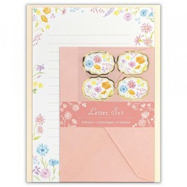 NB Letter Set A5 Fleurir Bloomy 1400101 (19) 8 Posts, 4 Envelopes, Seal, All Seasons, NB