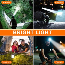 40W Ultra Bright Aluminum Alloy High Lumen LED Headlamp – Rechargeable, Waterproof & Lightweight with Motion Sensor and 6 Light Modes – Ideal for Camping, Hiking, Running, Fishing, and Emergency Use