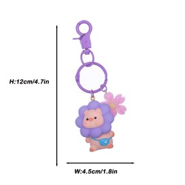 Wikorunwa Cute Purple Piggy Keychains for Women, Resin Keychain Charms Purse&Handbag Charms Women' Keychain Birthday Christmas Gifts