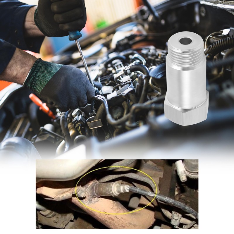 2PCS M18x1.5 45mm O2 Sensor Spacer Extender,Stainless Steel Oxygen Sensor